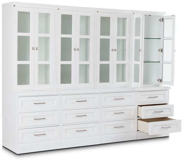 Newport White Drawer Bookcase Wall (4)