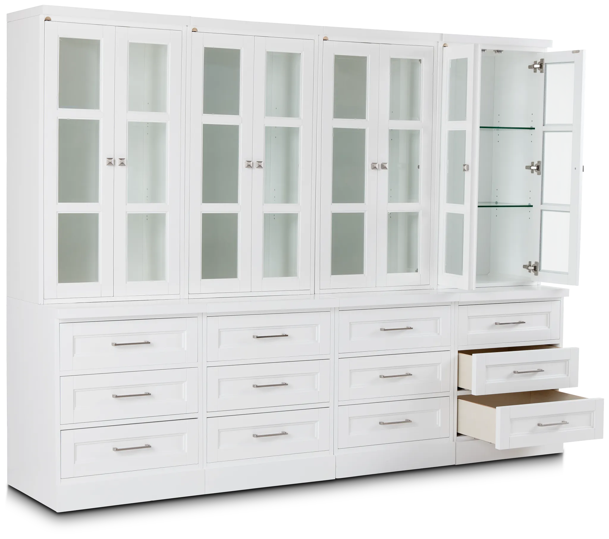 Newport White Drawer Bookcase Wall