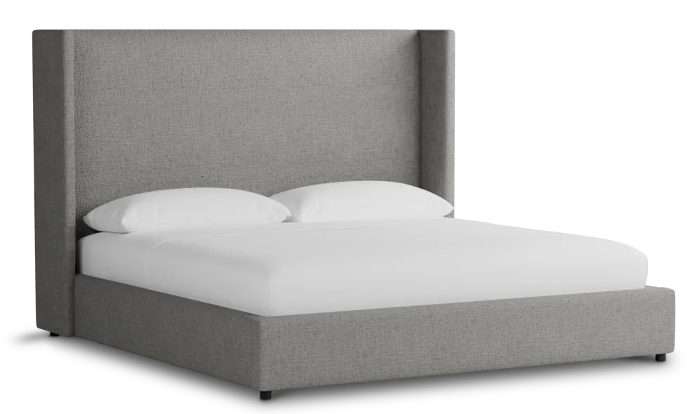 Captiva Linen Gray 60" Upholstered Shelter Bed