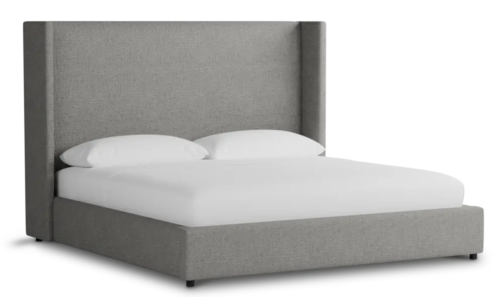 Captiva Linen Gray 60" Upholstered Shelter Bed Captiva Linen Gray 60" Upholstered Shelter Bed