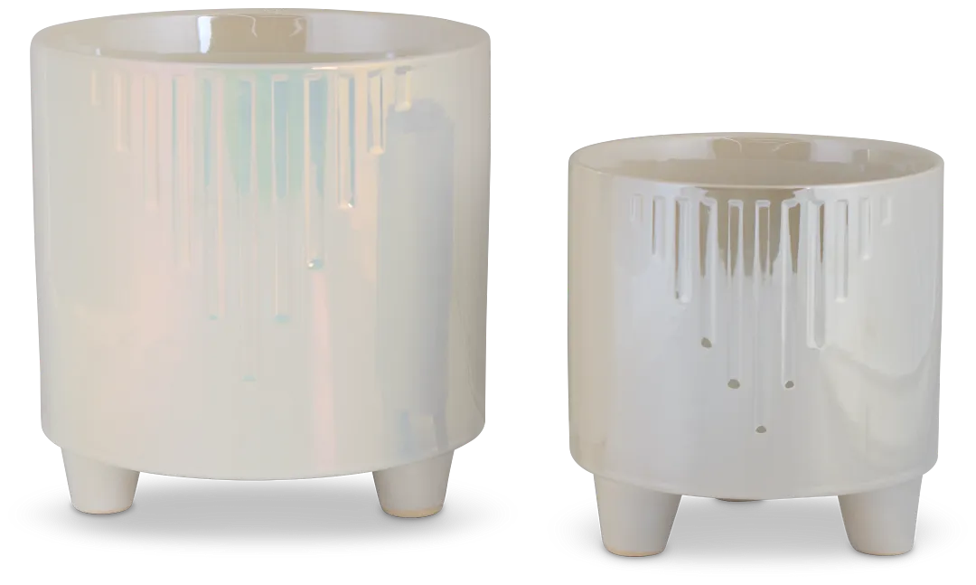 Moonie White Set Of 2 Planter