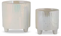Moonie White Set Of 2 Planter