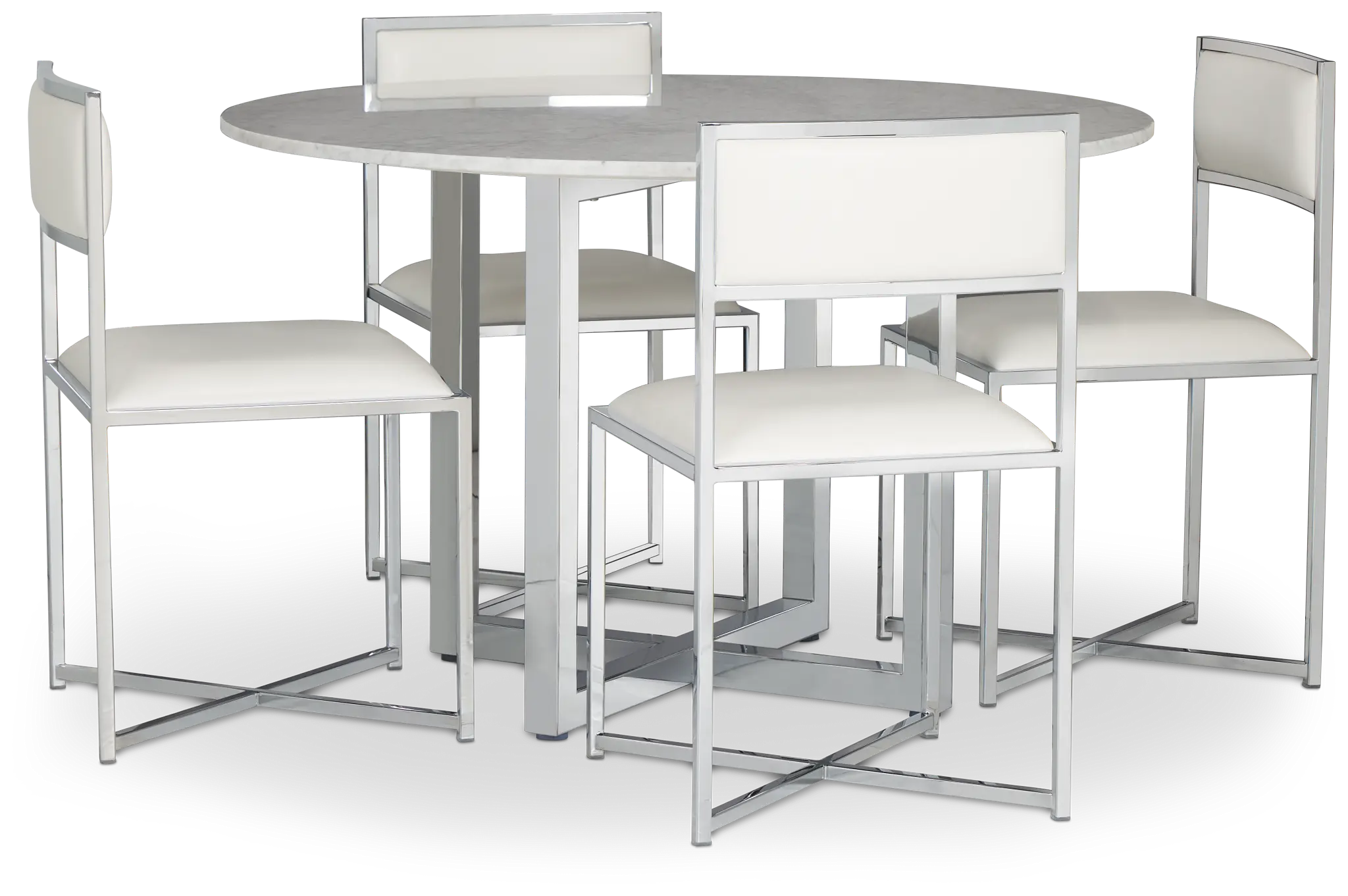 Amalfi White Marble Round Table & 4 Metal Chairs Amalfi White Marble Round Table & 4 Metal Chairs