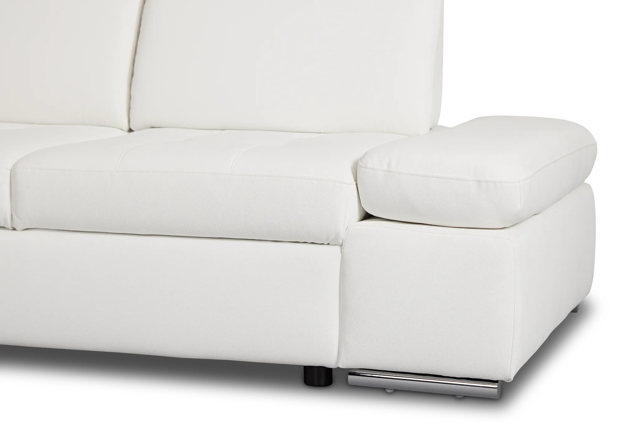 Eden White Lthr/vinyl Medium Left Chaise Sleeper Sectional
