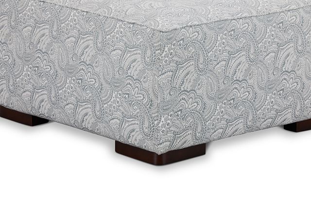 Venezia Blue Fabric Cocktail Ottoman