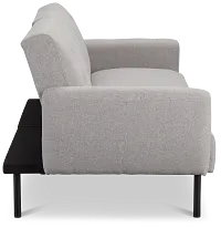 Denali Light Gray Fabric Sofa Futon