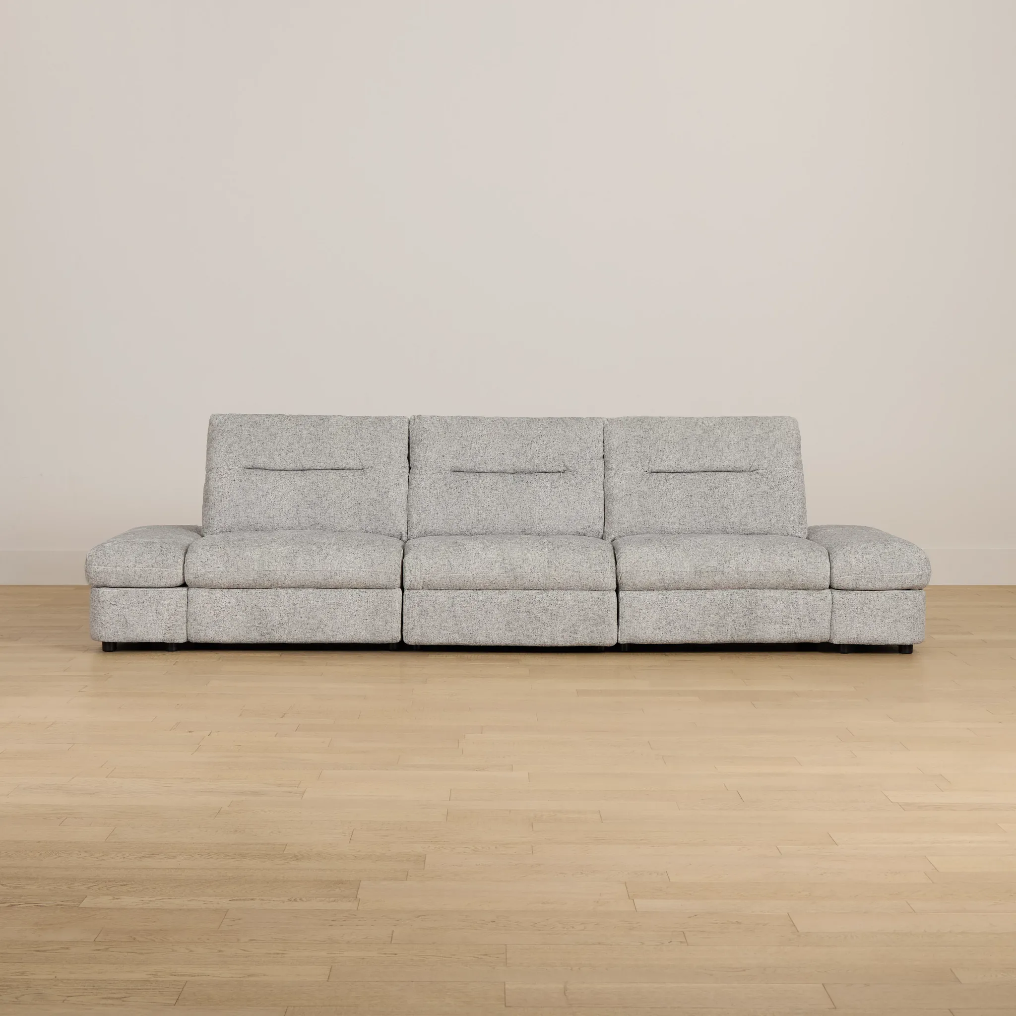 Mila Gray Fabric 3-piece Modular Power Sofa
