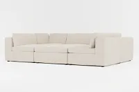 Destin Suave Beige Fabric 6-piece Pit Sectional