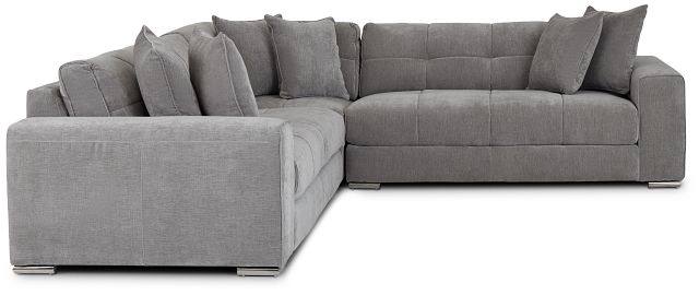 Brielle Light Gray Fabric Small Two-arm Sectional (3)