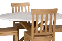 Nantucket Two-tone White Round Table & 4 Light Tone Chairs