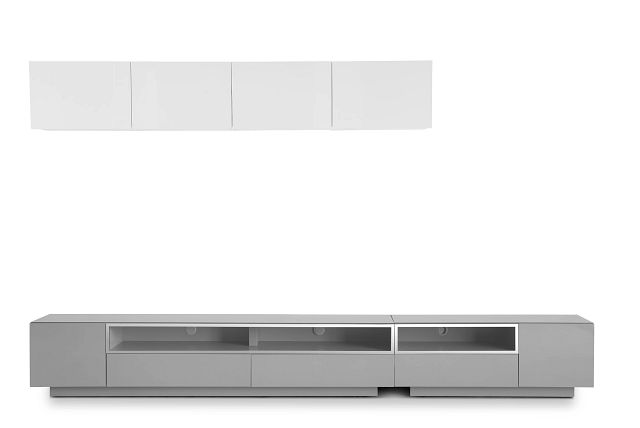 Vancouver 134" Gray White 6-piece Left Modular Entertainment Wall (0)
