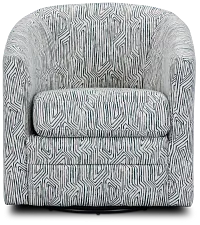 Raya Multicolored Fabric Swivel Chair