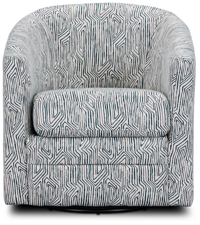 Raya Multicolored Fabric Swivel Chair