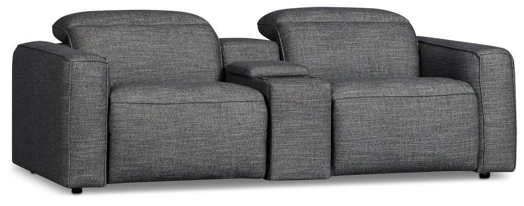 Ryland Dark Gray Fabric Power Reclining Console Sofa