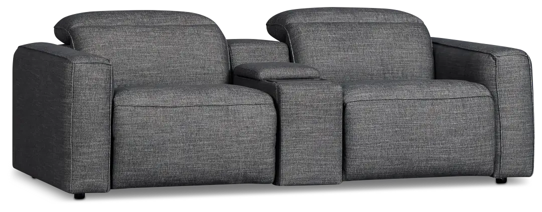 Ryland Dark Gray Fabric Power Reclining Console Sofa Ryland Dark Gray Fabric Power Reclining Console Sofa