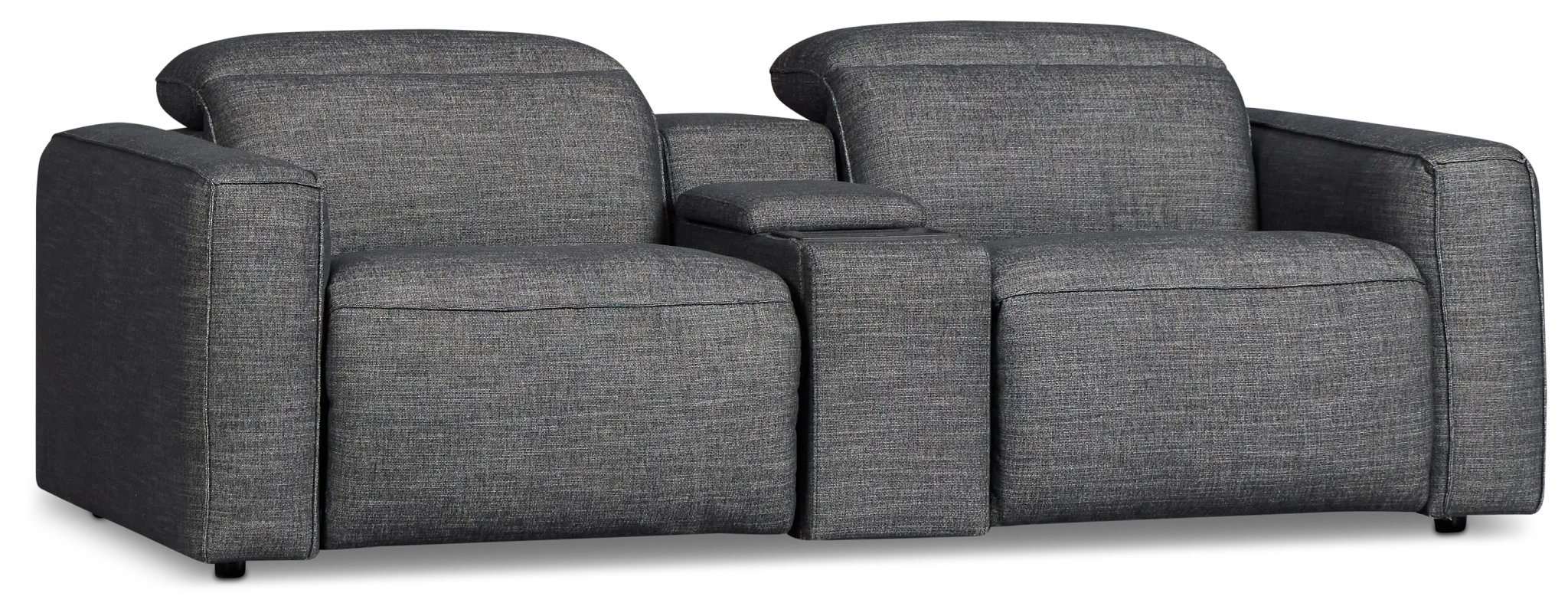 Ryland Dark Gray Fabric Power Reclining Console Sofa