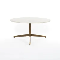 Hali White Marble Round Accent Table
