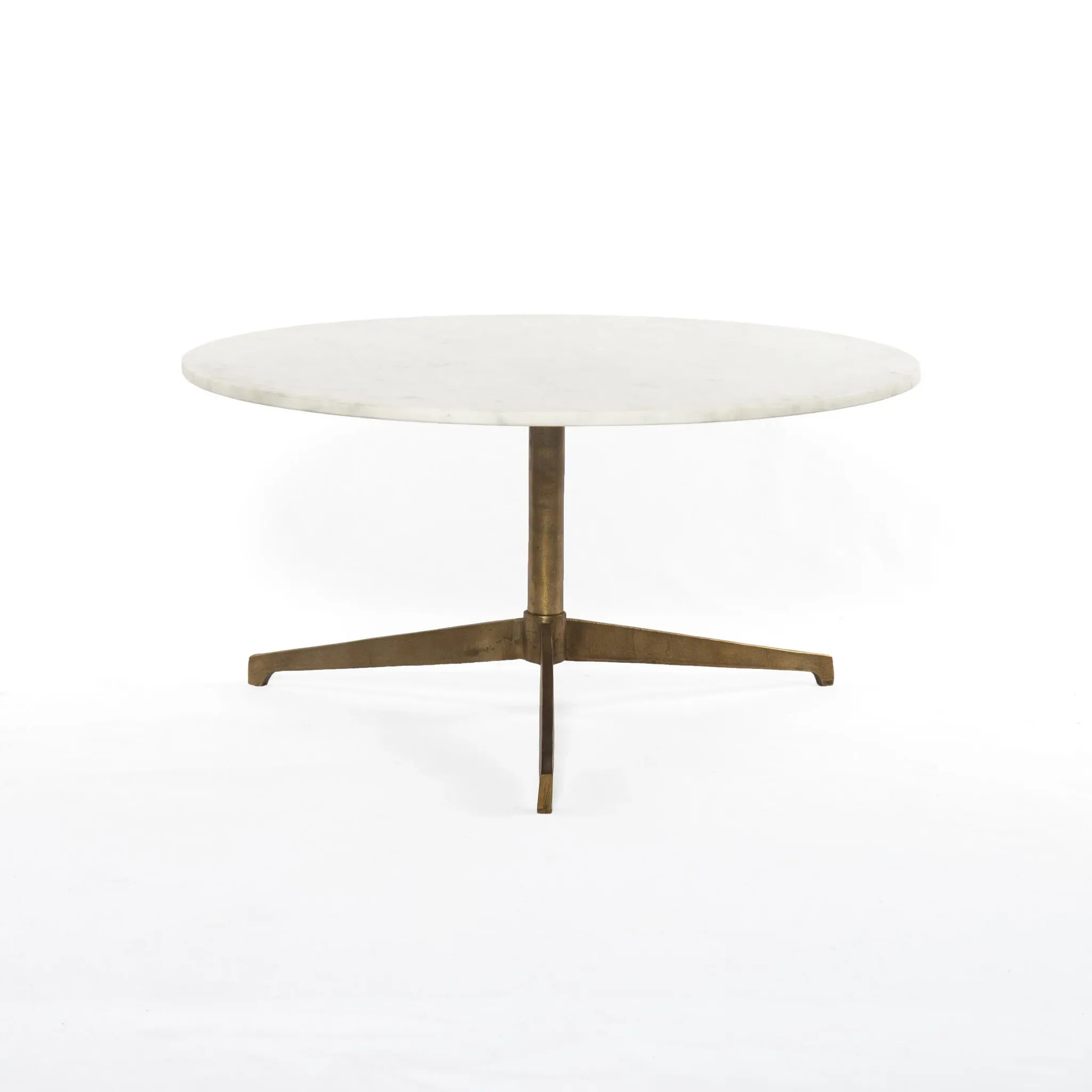 Hali White Marble Round Accent Table