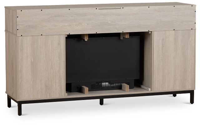 Brandon Light Gray 60" Tv Stand With Fireplace Insert