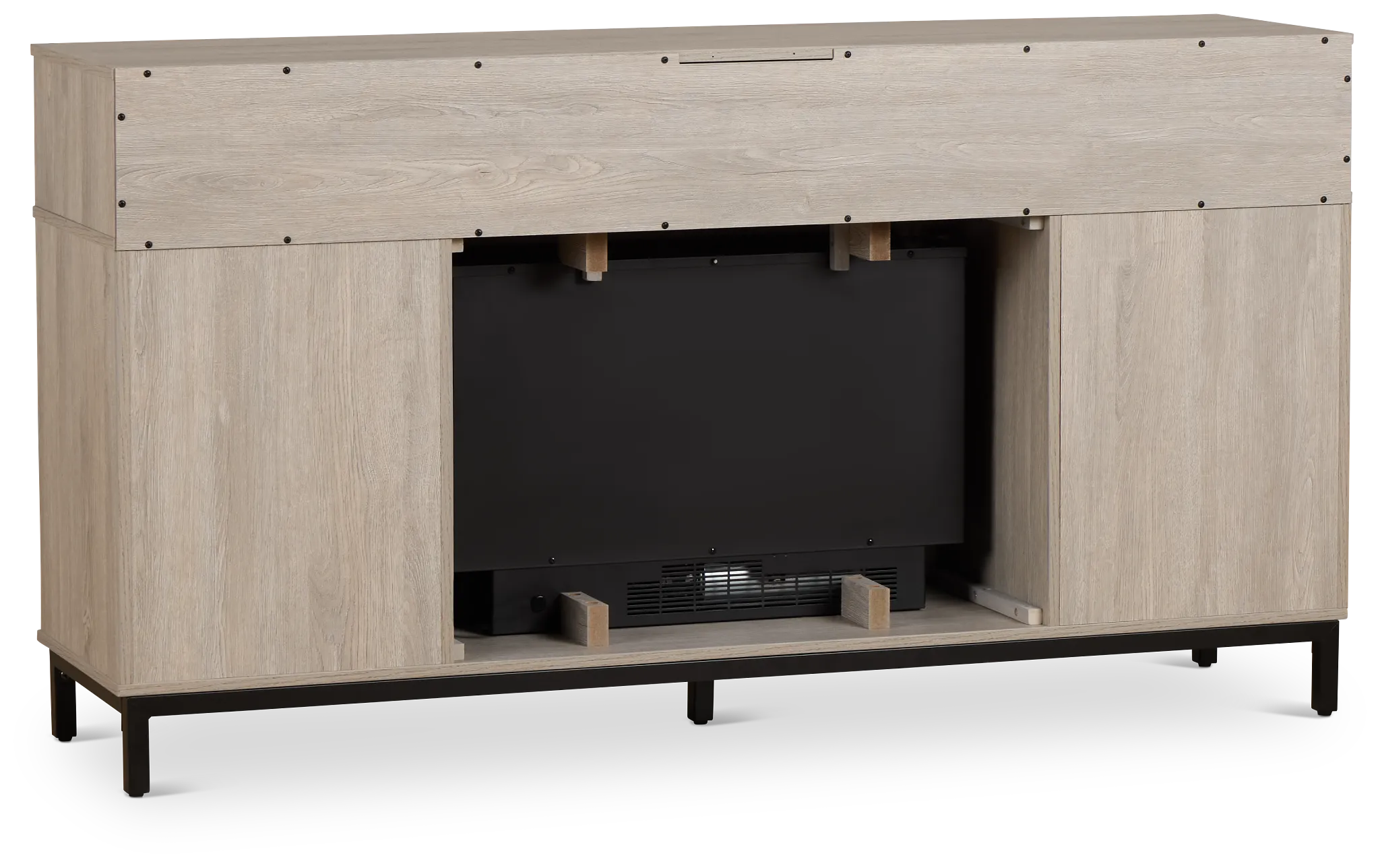 Brandon Light Gray 60" Tv Stand With Fireplace Insert