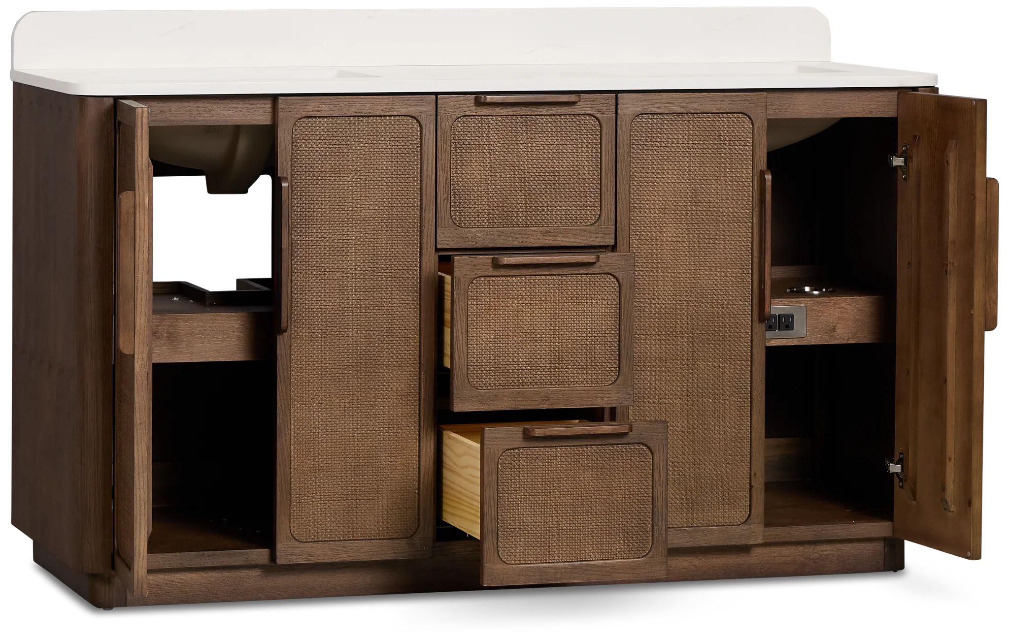 Pacific Mid Tone 60" Double Bathroom Vanity