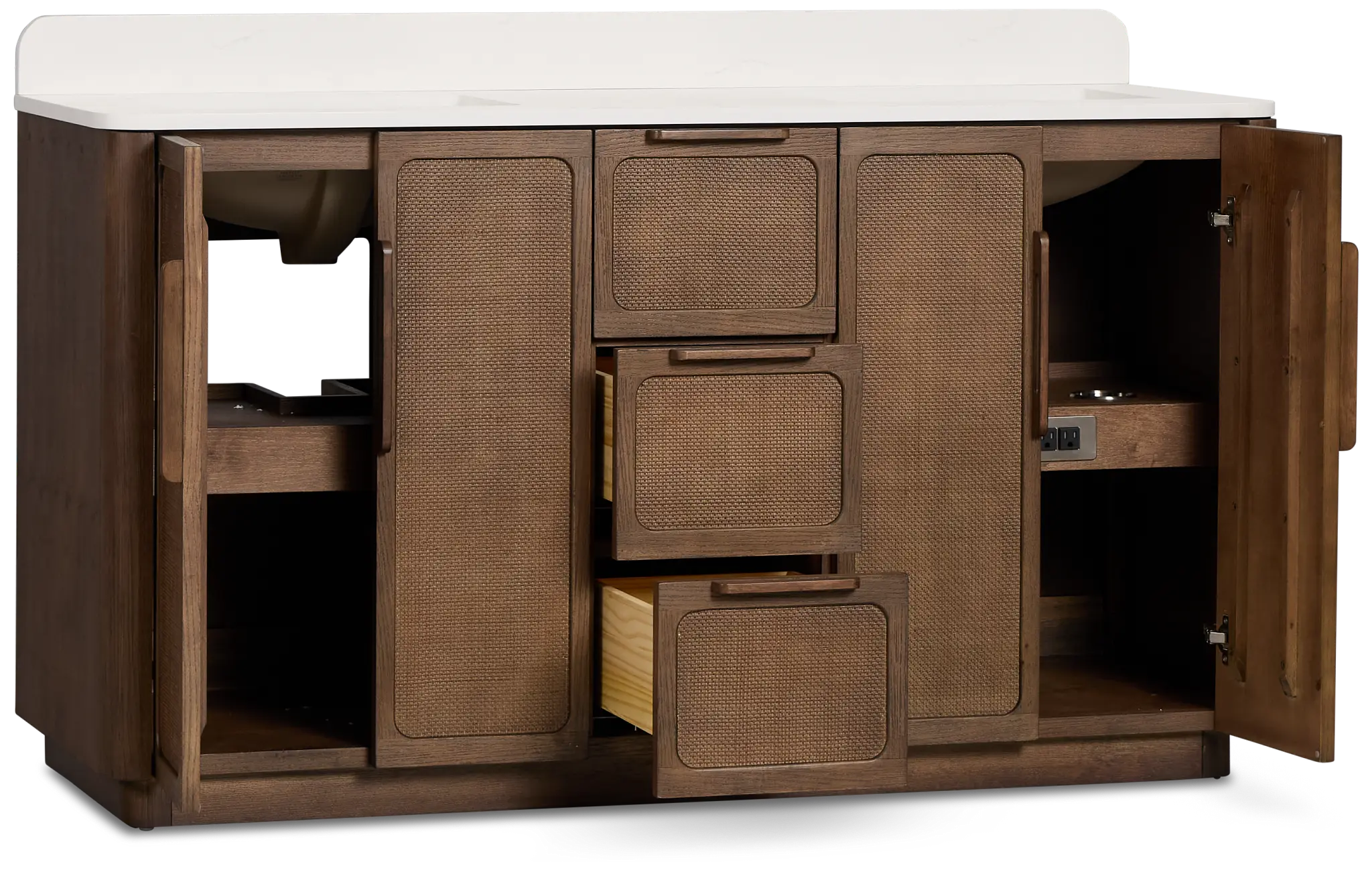 Pacific Mid Tone 60" Double Bathroom Vanity Pacific Mid Tone 60" Double Bathroom Vanity