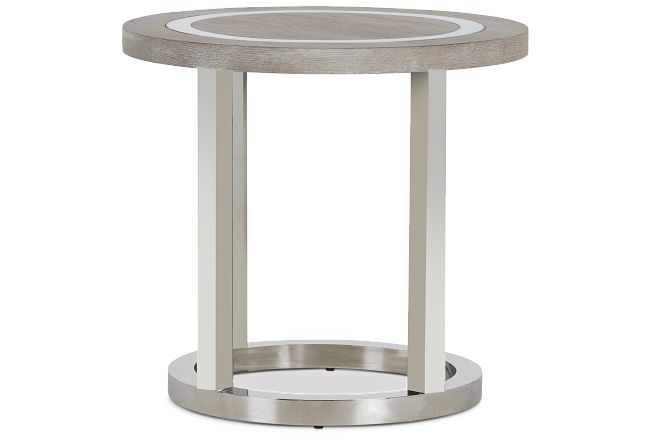 Berlin Light Tone Wood Round End Table