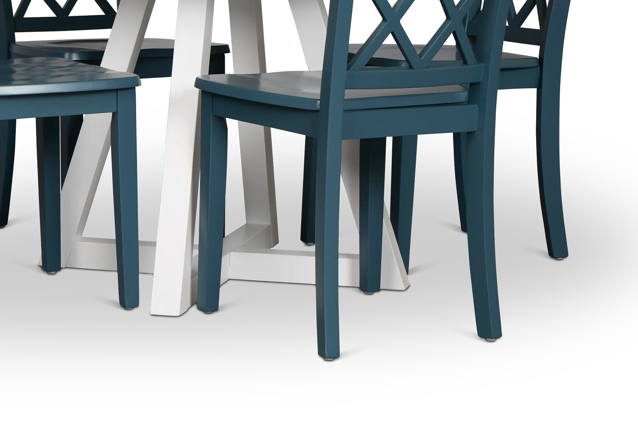 Edgartown Two-tone Round Table & 4 Navy Wood Chairs Edgartown Two-tone Round Table & 4 Navy Wood Chairs