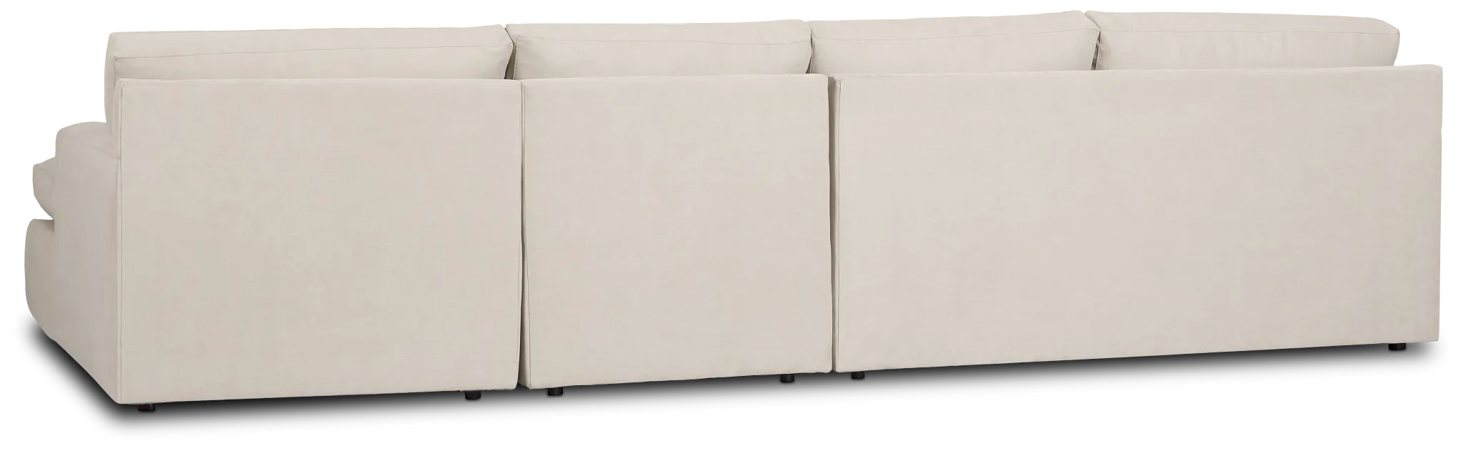 Hudson Beige Fabric Small Right Chaise Sectional