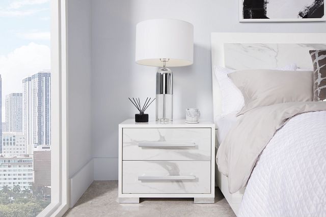 Modena White Nightstand