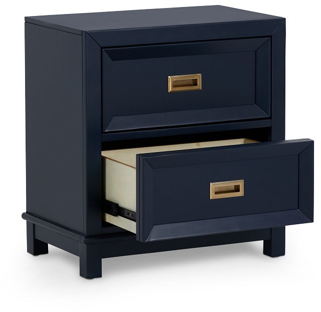 Ryder Dark Blue 2drawer Nightstand