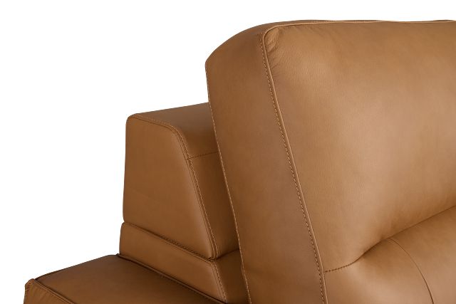 Rudy Brown Lthr/vinyl Right Power Extension Chaise Sectional