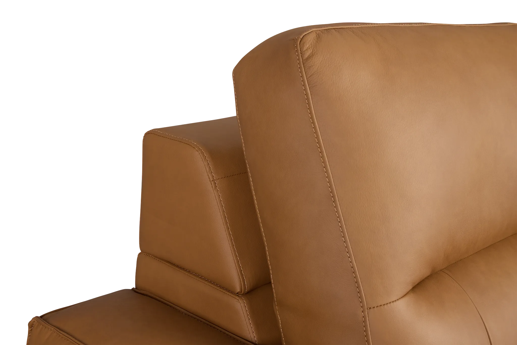 Rudy Brown Lthr/vinyl Right Power Extension Chaise Sectional