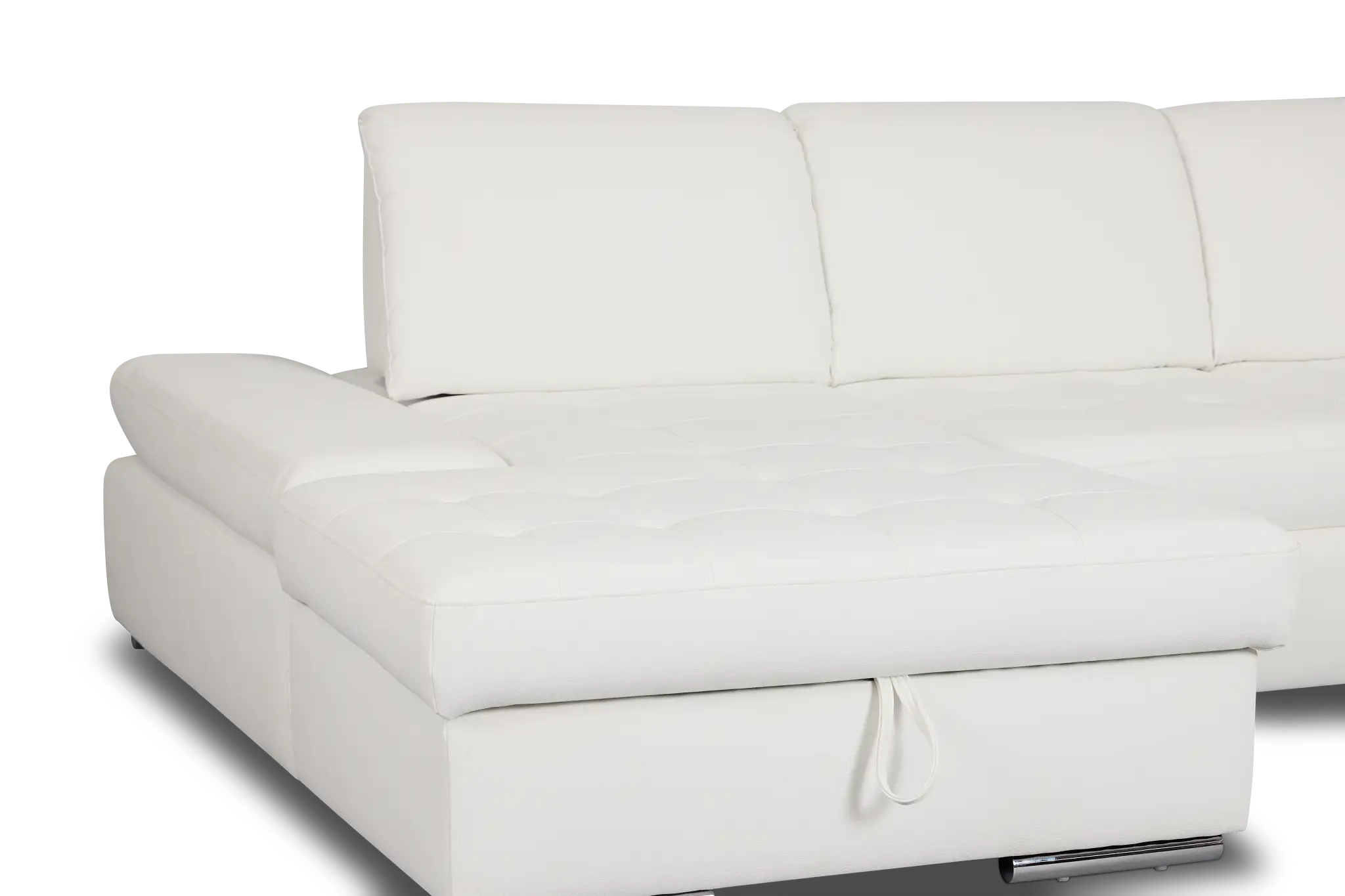 Eden White Micro Double Chaise Sleeper Storage Sectional Eden White Micro Double Chaise Sleeper Storage Sectional