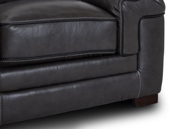 Alexander Gray Leather Right Sofa