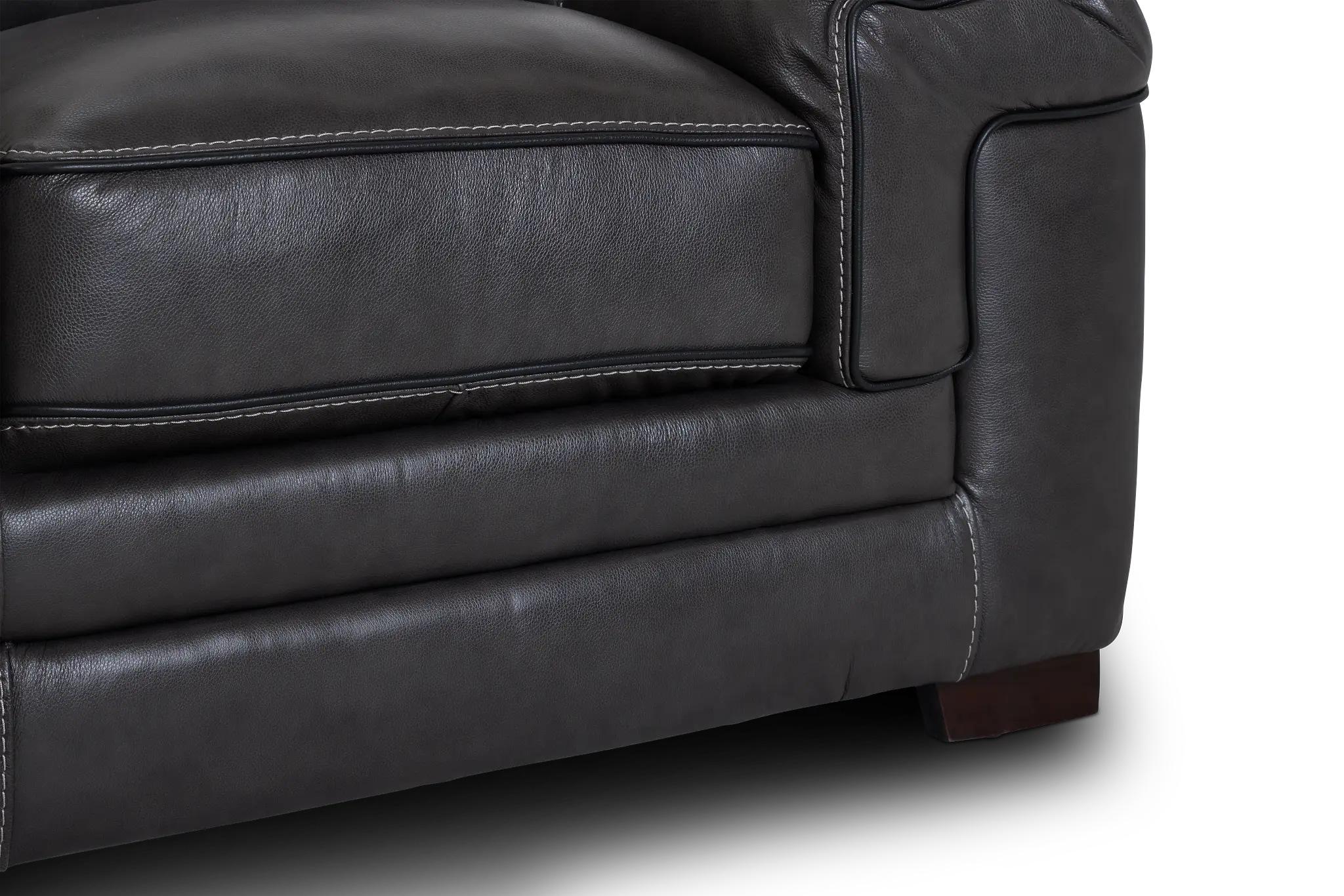 Alexander Gray Leather Right Sofa Alexander Gray Leather Right Sofa