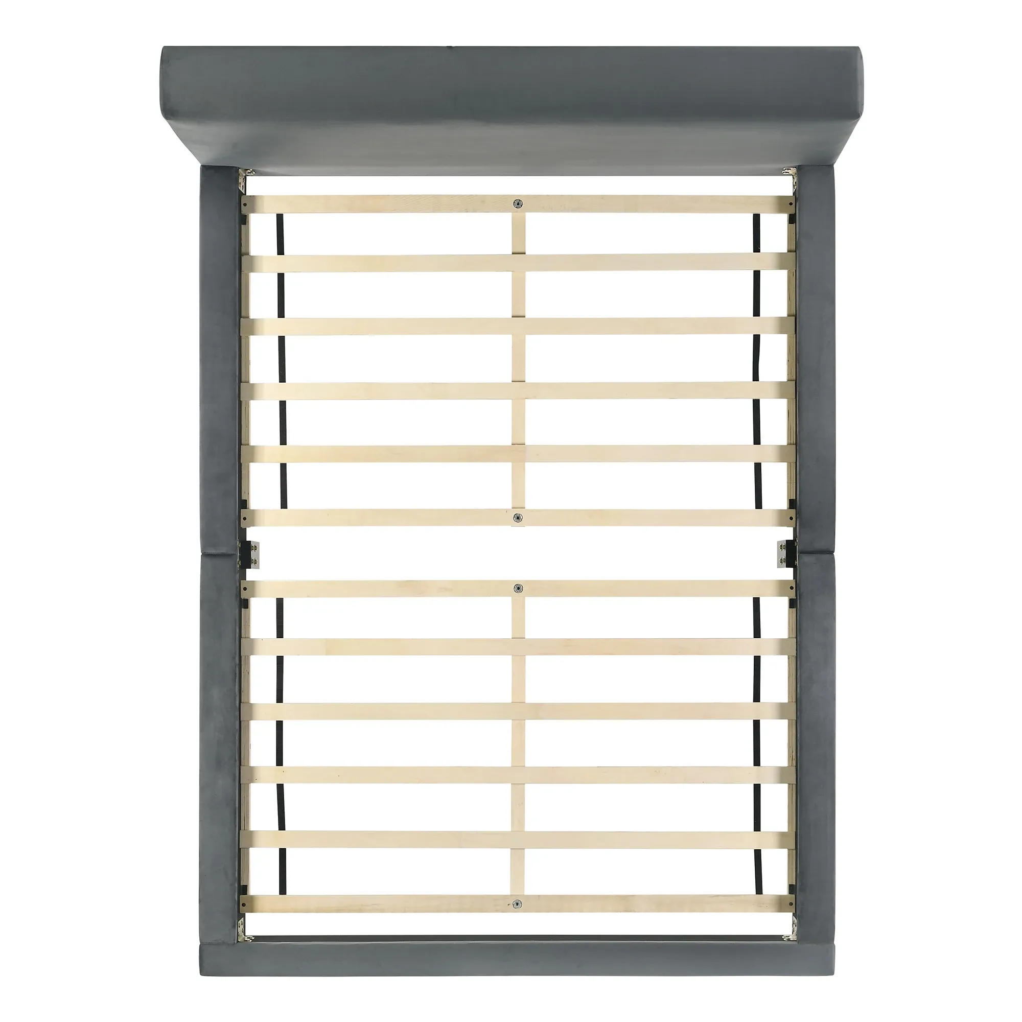 Lowen Gray Velvet Panel Bed