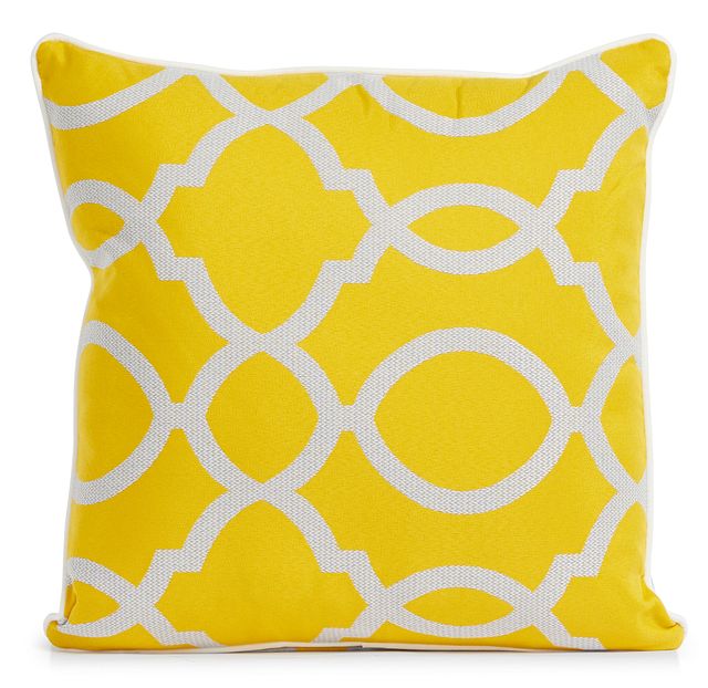 Clover Yellow 18" Indoor/outdoor Square Accent Pillow