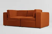 Destin Joya Orange Velvet 2-piece Modular Sofa
