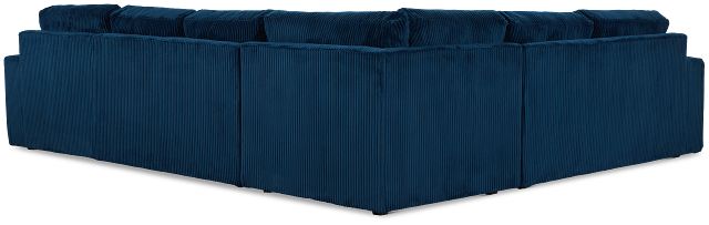 Charlie Dark Blue Fabric Medium Right Chaise Sectional