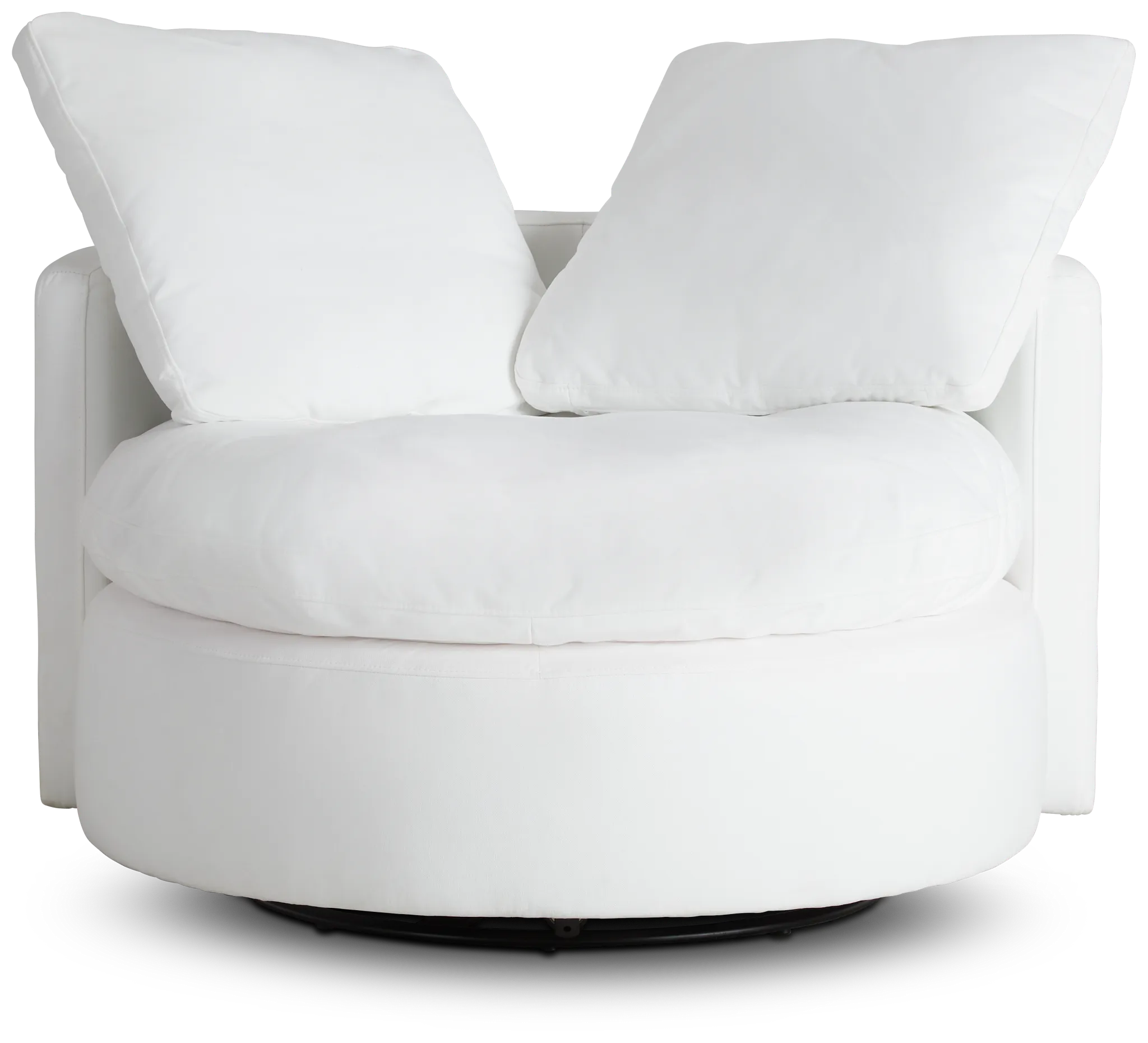 Orbit White Micro Swivel Accent Chair