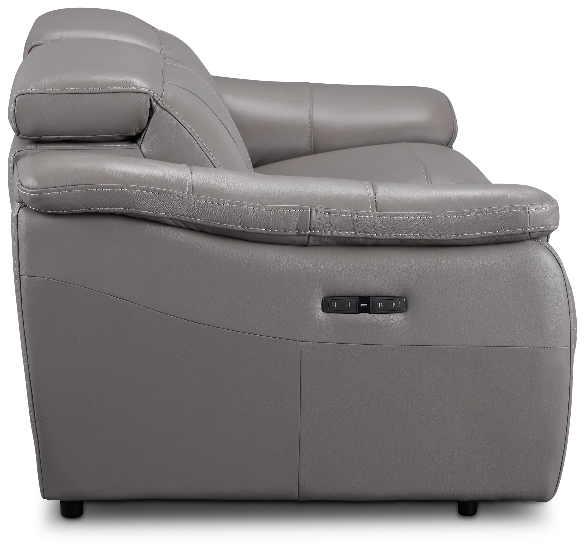 Marion Gray Lthr/vinyl Power Reclining Sofa Marion Gray Lthr/vinyl Power Reclining Sofa