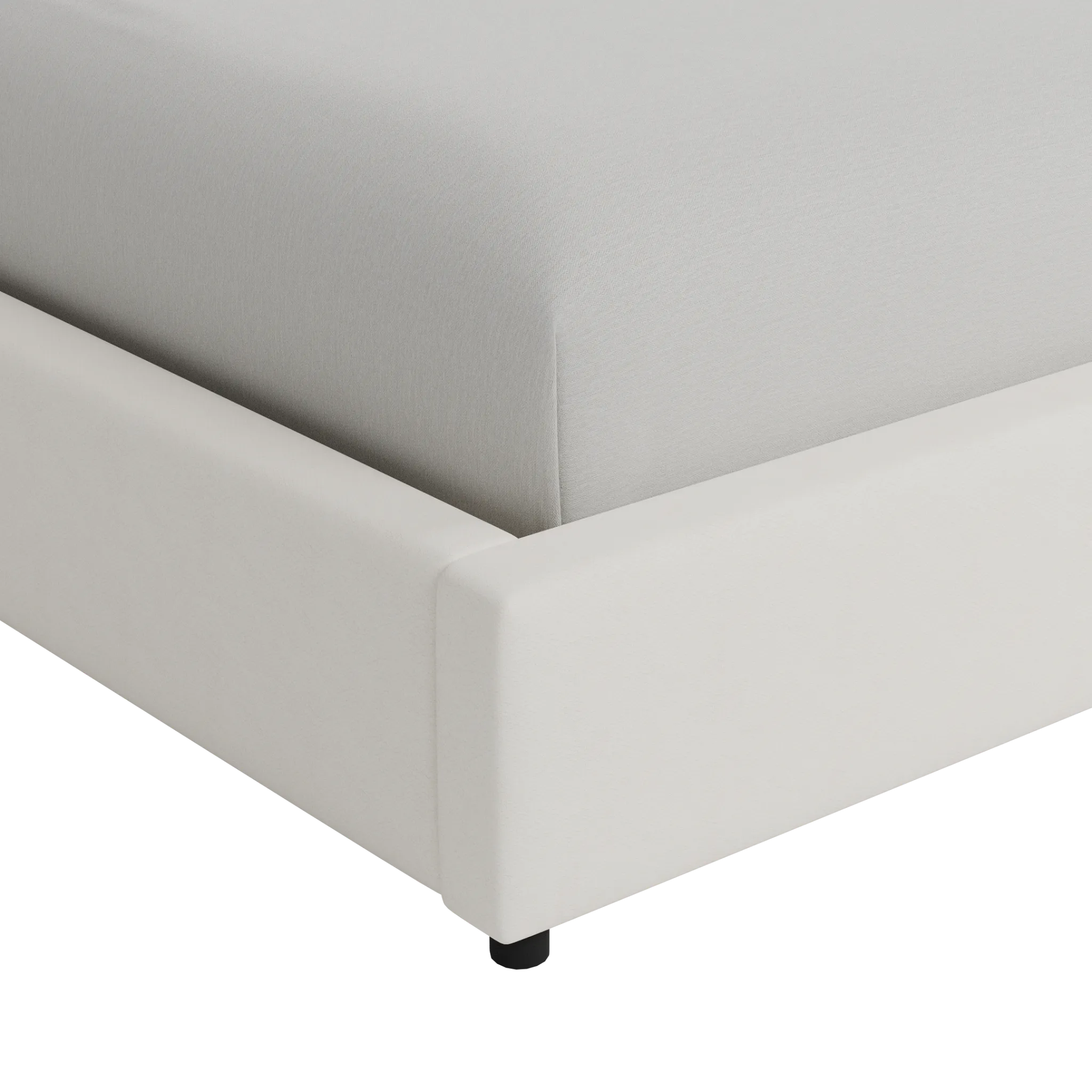 Grayton Gellar White 44" Upholstered Platform Bed