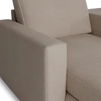 Citymod Beige Fabric Large Left Chaise Sectional With Media Console