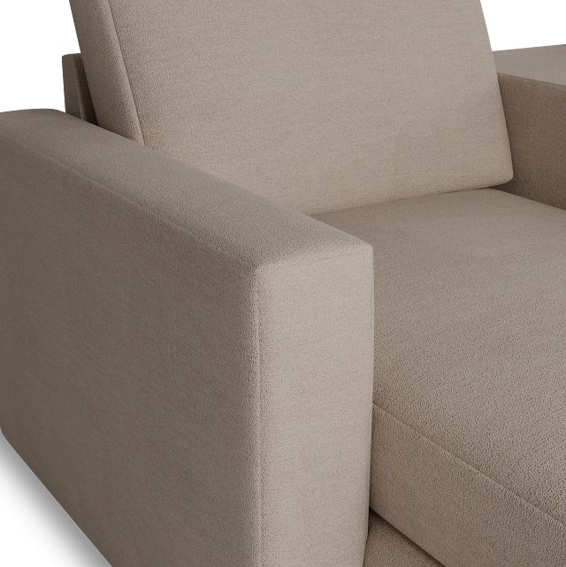 Citymod Beige Fabric Large Left Chaise Sectional With Media Console