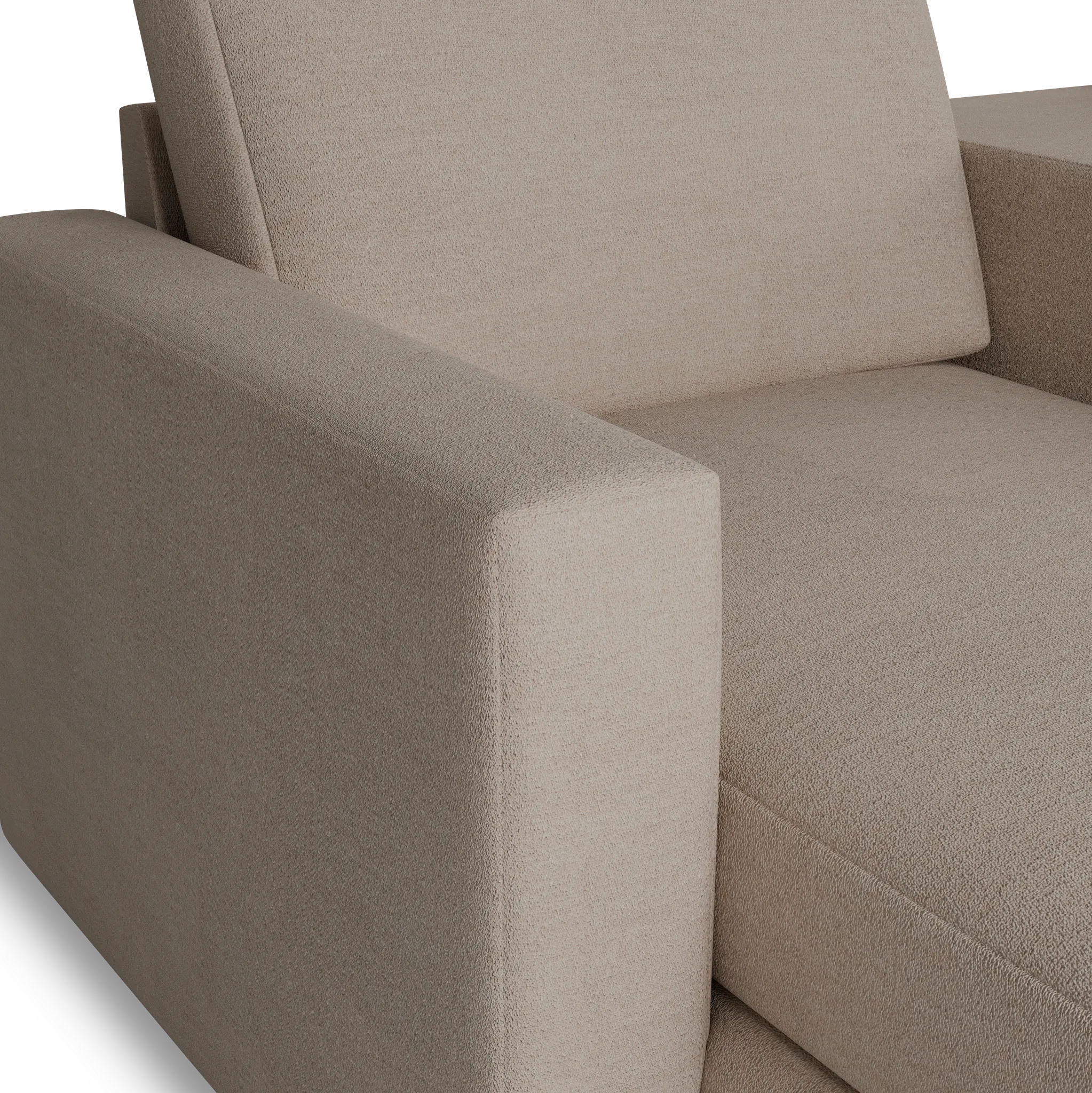 Citymod Beige Fabric Large Left Chaise Sectional With Media Console