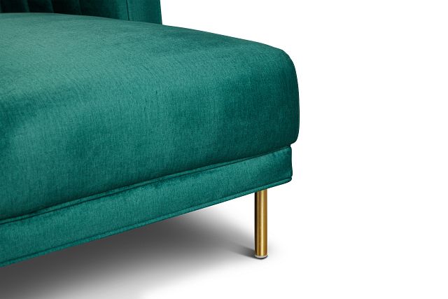 Bella Dark Green Velvet Right Chaise Sectional