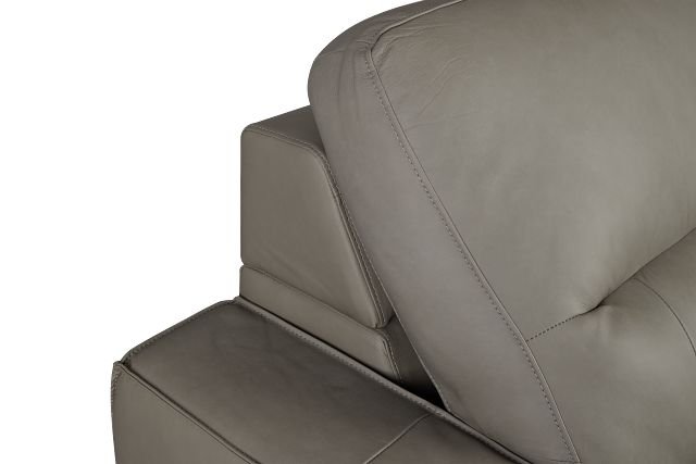 Rudy Gray Lthr/vinyl Right Power Extension Chaise Sectional