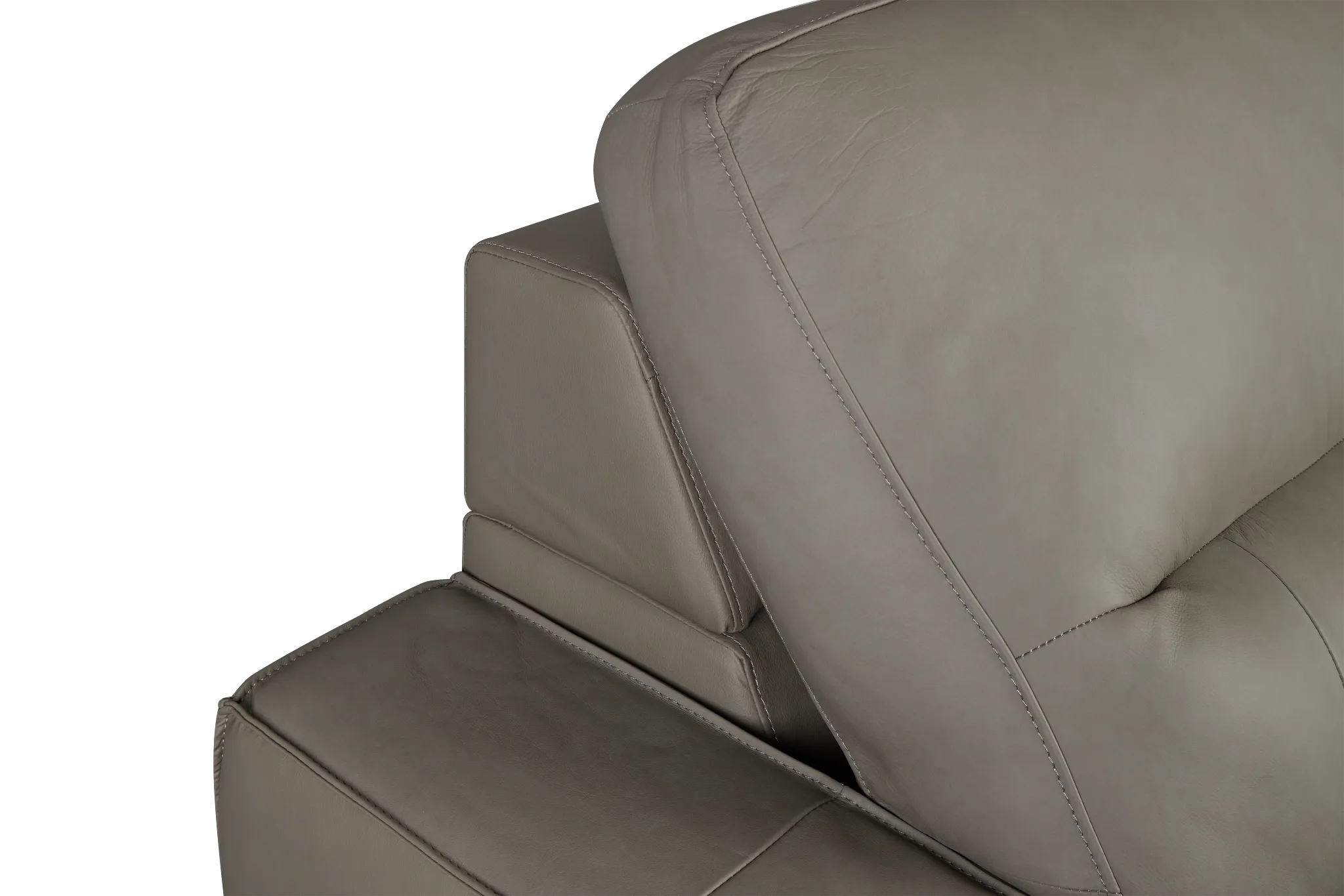 Rudy Gray Lthr/vinyl Right Power Extension Chaise Sectional