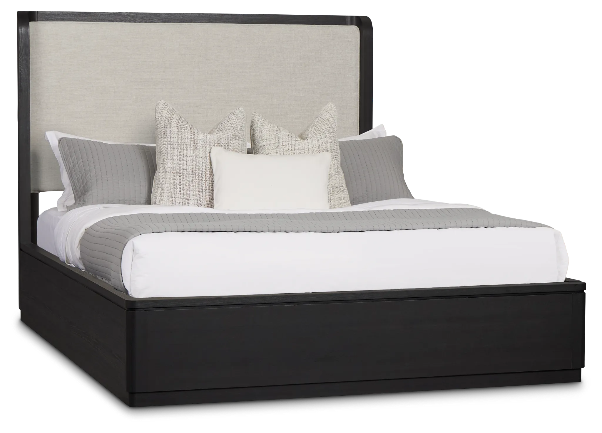 Emory Black Upholstered Platform Bed